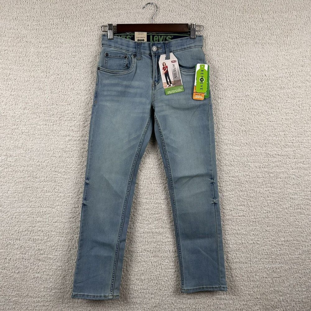 Levi's Jeans Youth 10 Reg 25X26 Blue Slim Fit Eco Performance Adjustable Stretch